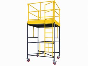 Andaime tubular móvel com rodízios e guarda-corpo para locação em Maringá e região - OZ Locações