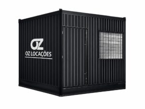 Container escritório 3 metros com porta e janela para canteiro de obras em Maringá e região - OZ Locações